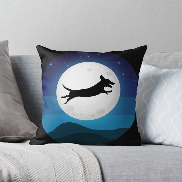 Ratet mal, was Dackel Wiener Moon Silhouette Doxie Lovers Dekokissen