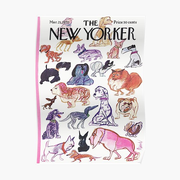 New Yorker Dog Animals Poster