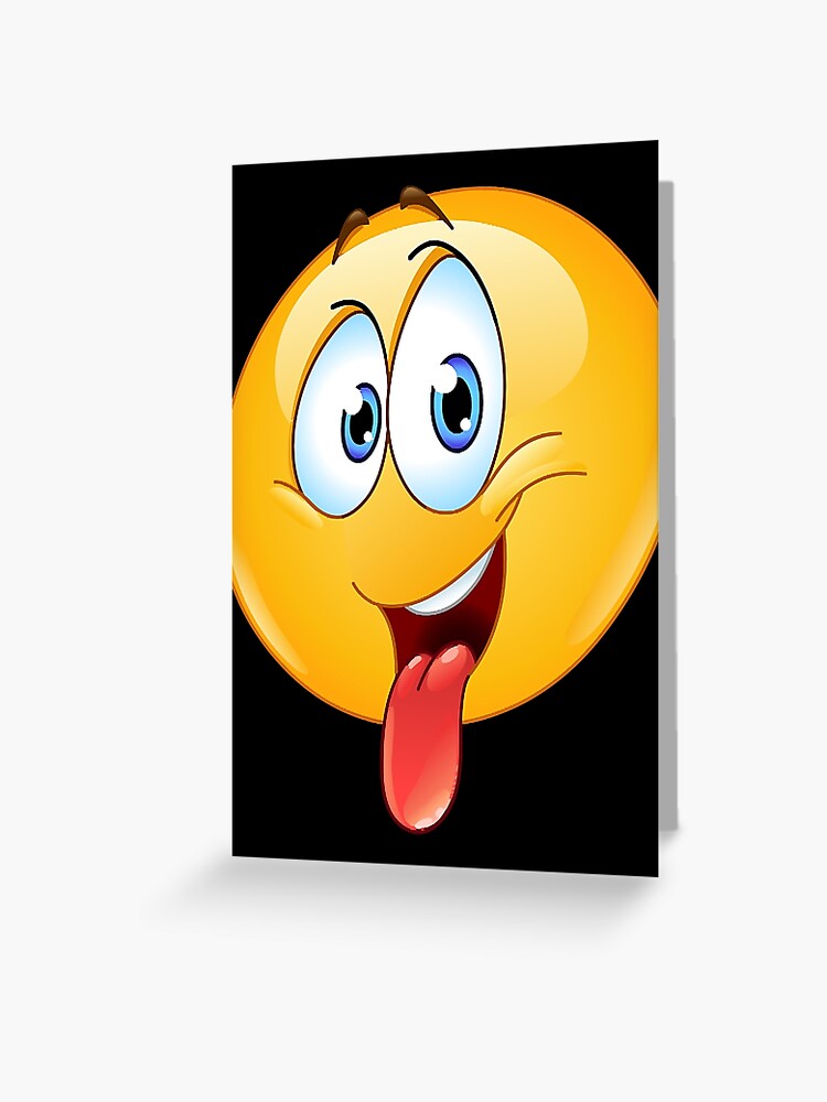 Sacando la lengua Emoji Tarjetas de felicitaci n