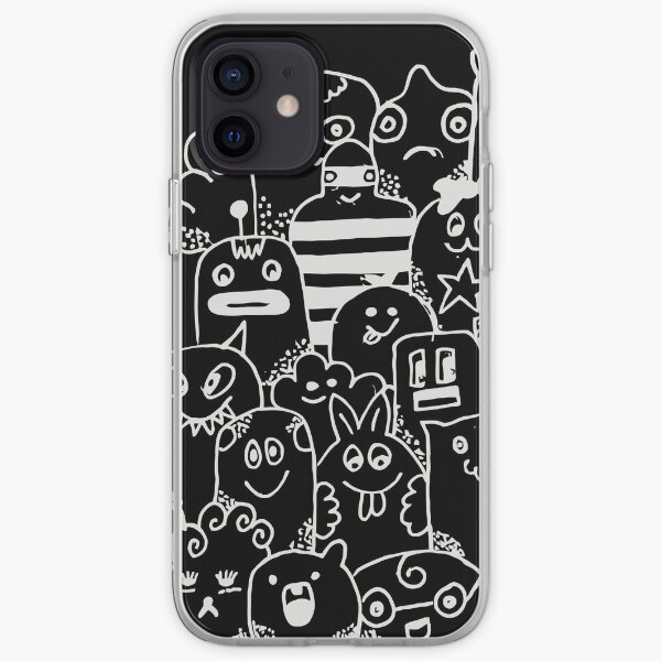 Black Doodle iPhone Soft Case