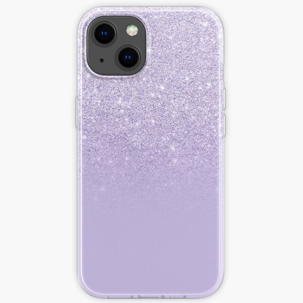 Stylish purple lavender glitter ombre color block iPhone Soft Case