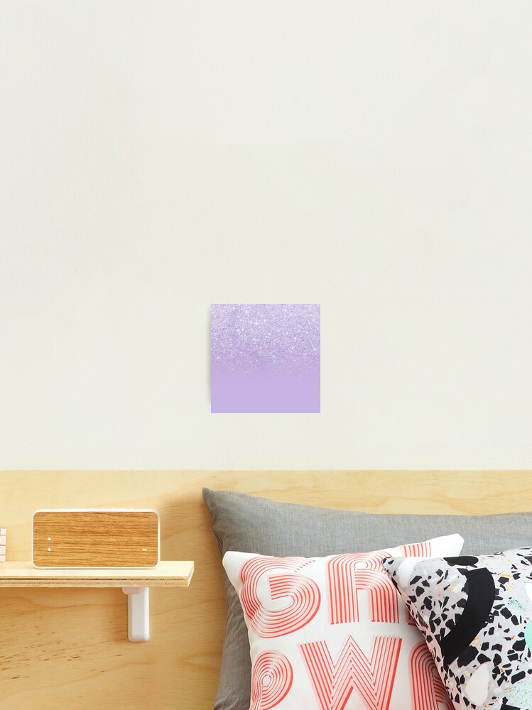 Stylish purple lavender glitter ombre color block | Photographic Print