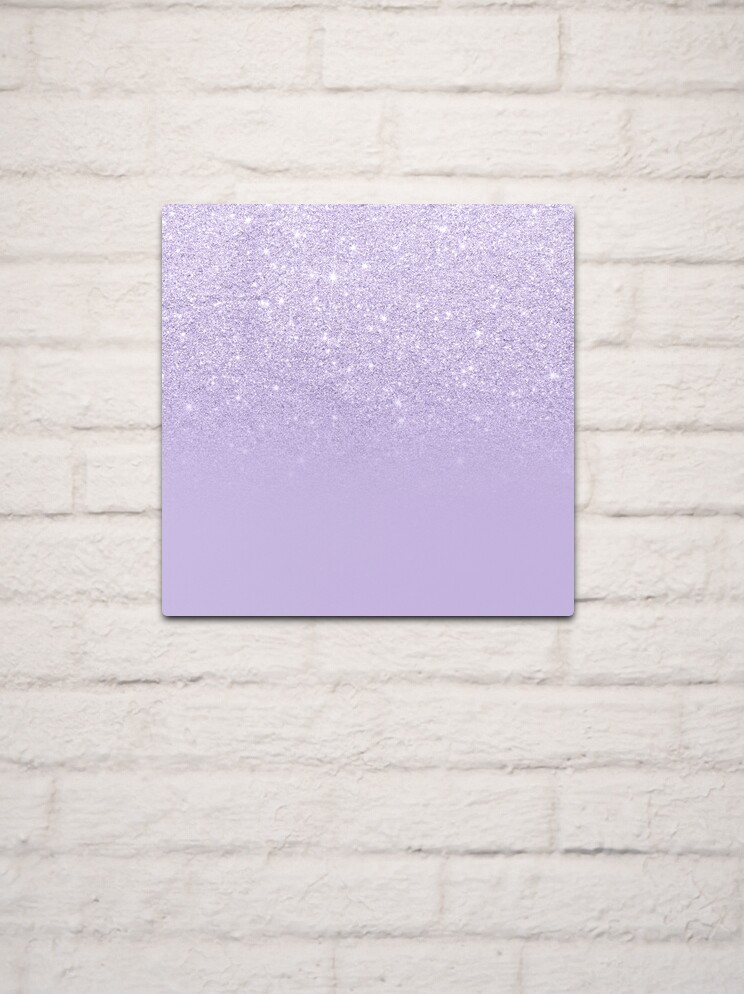 Stylish purple lavender glitter ombre color block | Metal Print