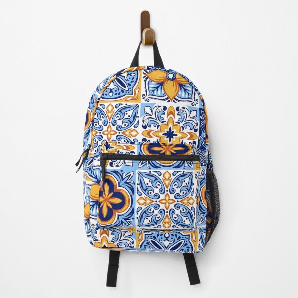 Item preview, Abstract Patterns On Ceramic Tile Blue and Yellow designed and sold by kindtoearth.