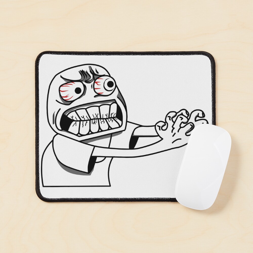 Troll face meme angry mad reaction face Sticker for Sale by IloveMonsters