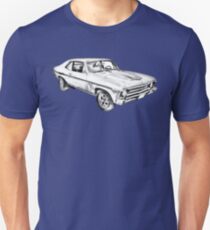 Camiseta unisex 1969 Chevrolet Nova Yenko 427 Muscle Car Illustration