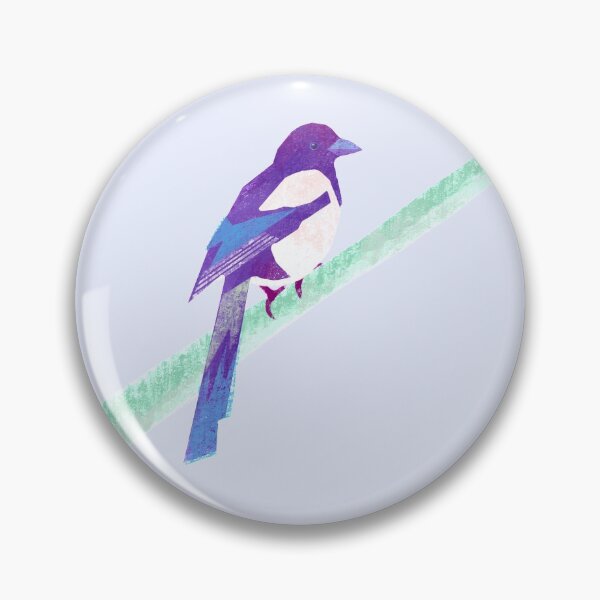 Item preview, Beautiful Magpie illustration blue, green colored bird designed and sold by ColorsHappiness.