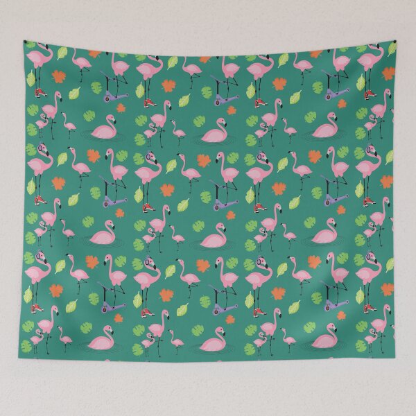 Item preview, Abstract Patterns On Ceramic Tile With Cute Flamingo designed and sold by Special-Ninja.