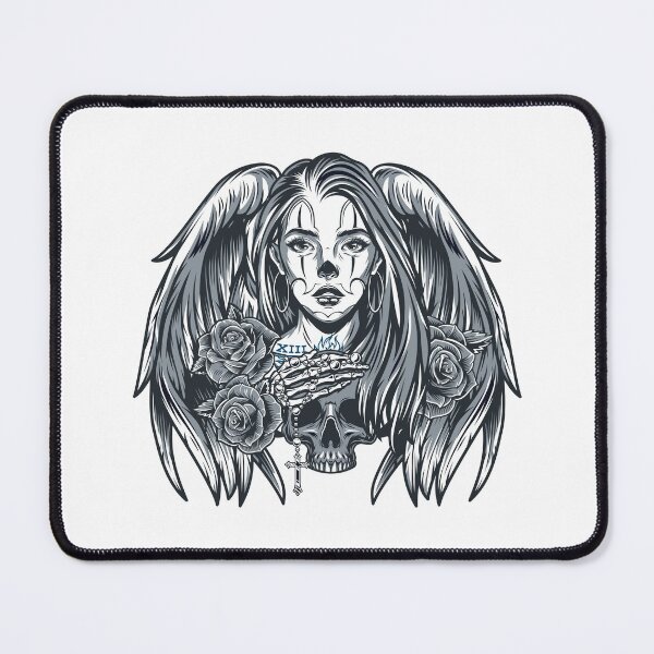 Item preview, Tattoo Girl With Wings And Roses designed and sold by Vector Scout Lab.