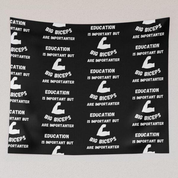 Item preview, Education Is Important But Big Biceps Are Importanter In Black designed and sold by LuckyKermit.
