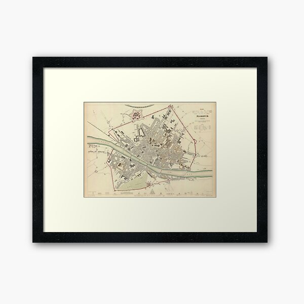 Item preview, Vintage Map of Florence Italy (1835) designed and sold by BravuraMedia.