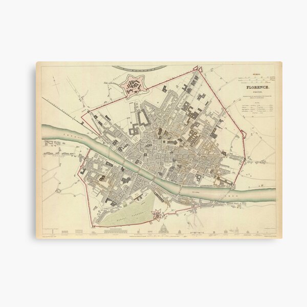 Item preview, Vintage Map of Florence Italy (1835) designed and sold by BravuraMedia.