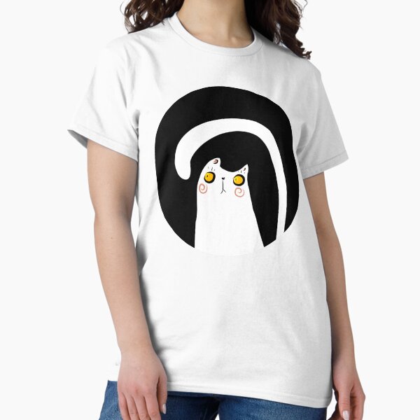 Dark Night White Cat Classic T-Shirt