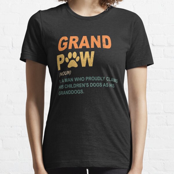 Funny Best Dog Grandpa Ever Grandpaw Apparel Retro Grand Paw Essential T-Shirt