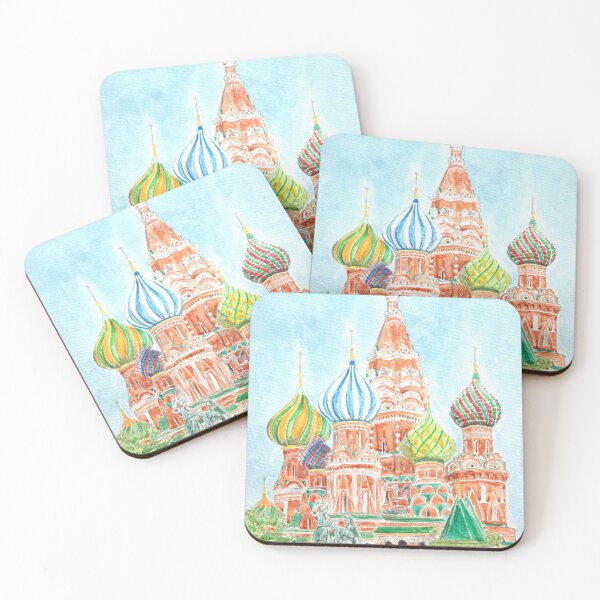 Item preview, hand painted Moscow Saint Basils Cathedral watercolor  designed and sold by ColorandColor.