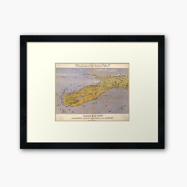 Item preview, Vintage Pictorial Map of Florida (1861) designed and sold by BravuraMedia.