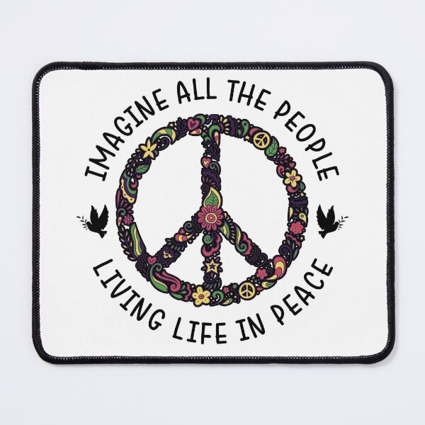 Item preview, Imagine All The People Living Life In Peace by John Lennon - Black designed and sold by CataRedBubble.
