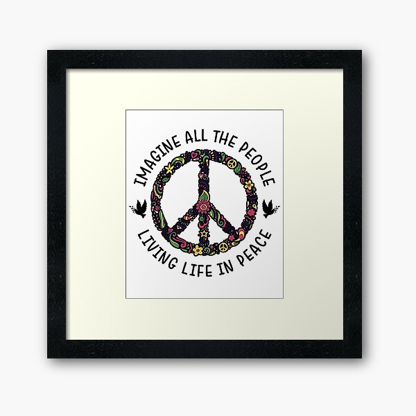 Item preview, Imagine All The People Living Life In Peace by John Lennon - Black designed and sold by CataRedBubble.