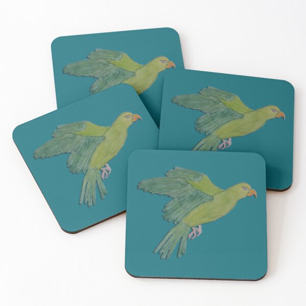 Item preview, Flying green Parakeet designed and sold by BlueArRecords.