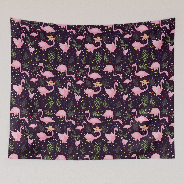 Item preview, Abstract Patterns On Ceramic Tile With Cute Flamingo designed and sold by Special-Ninja.