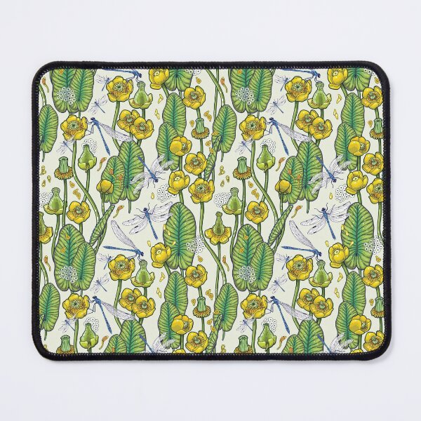 Item preview, yellow water lilies and dragonflies designed and sold by smalldrawing.
