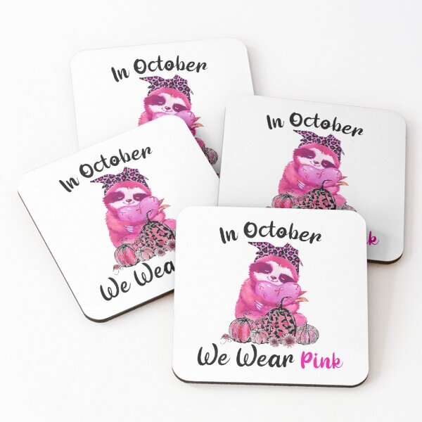 Item preview, In October We Wear Pink Sloth Breast Cancer Halloween Tee  designed and sold by GodivaShop.