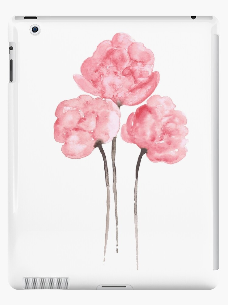 Funda y vinilo para iPad «Cartel rosado del dibujo de la pintura de la  acuarela de la flor del ramo de la peonía» de asiaszmerdt | Redbubble