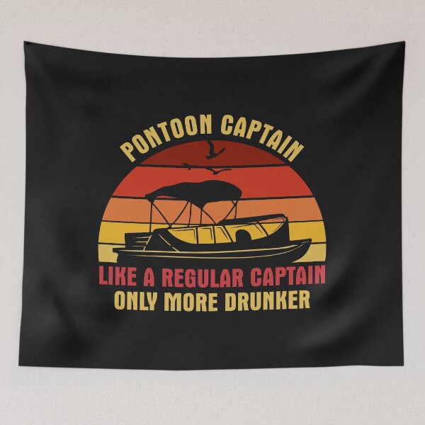 Item preview, Pontoon Captain Like A regular Captain Only More Drunker Vintage Style Retro For Panton Lovers designed and sold by Waleedabbasltd.