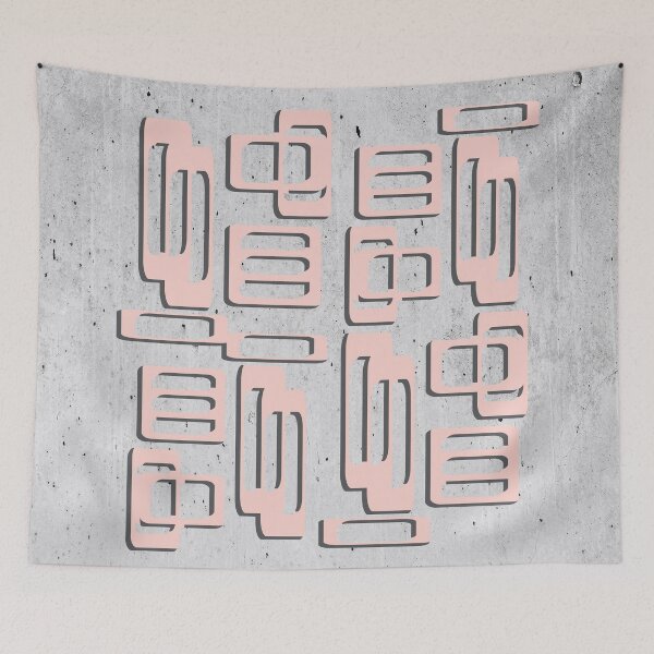 Item preview, Mid Century Modern Oblongs Concrete Gray And Pink designed and sold by QuestingPixel.
