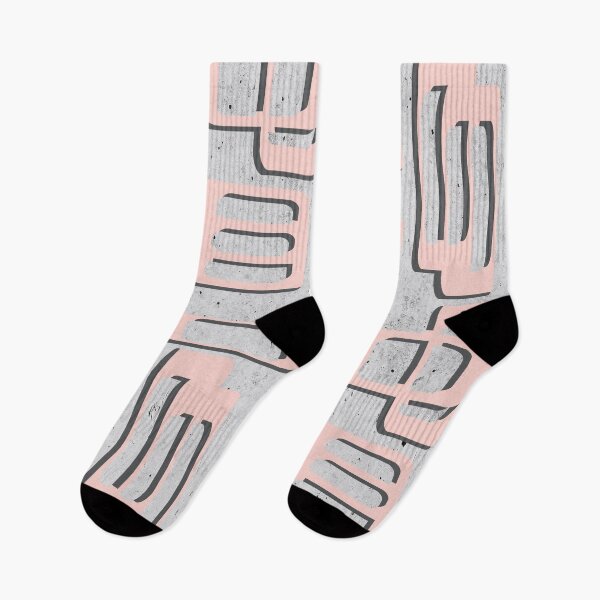 Item preview, Mid Century Modern Oblongs Concrete Gray And Pink designed and sold by QuestingPixel.