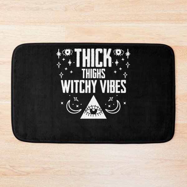 Item preview, Thick Thighs Witchy Vibe Spells Witches Broom Witchcraft designed and sold by Nessshirts.