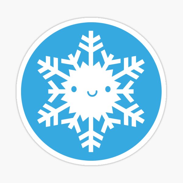 Kawaii Winter Snowflakes (Blue Sky) Sticker