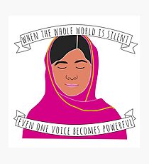 Malala - When The Whole World Is Silent Photographic Print