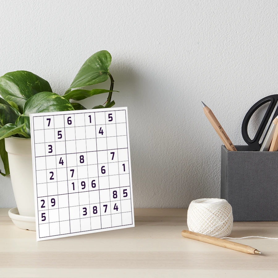 Sudoku Puzzle Blue and White, Puzzle #1 Art Board Print for Sale by  beanibooi