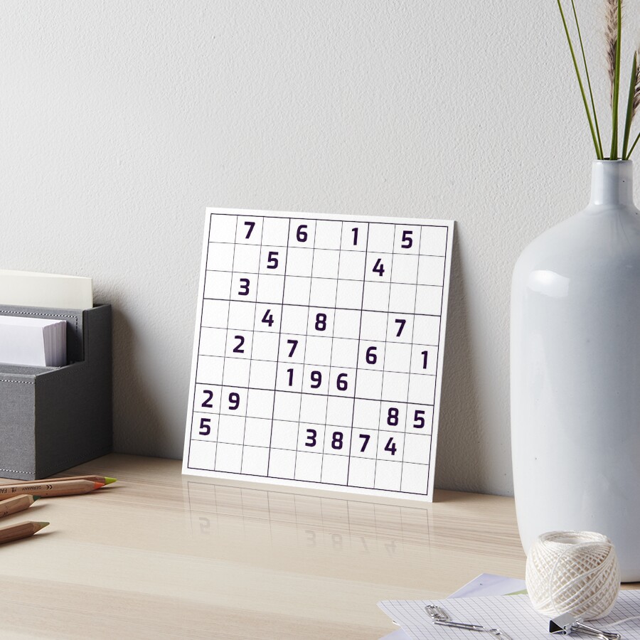 Sudoku Puzzle Blue and White, Puzzle #1 Art Board Print for Sale by  beanibooi