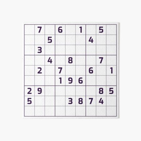 Sudoku Puzzle Blue and White, Puzzle #1 Art Board Print for Sale by  beanibooi