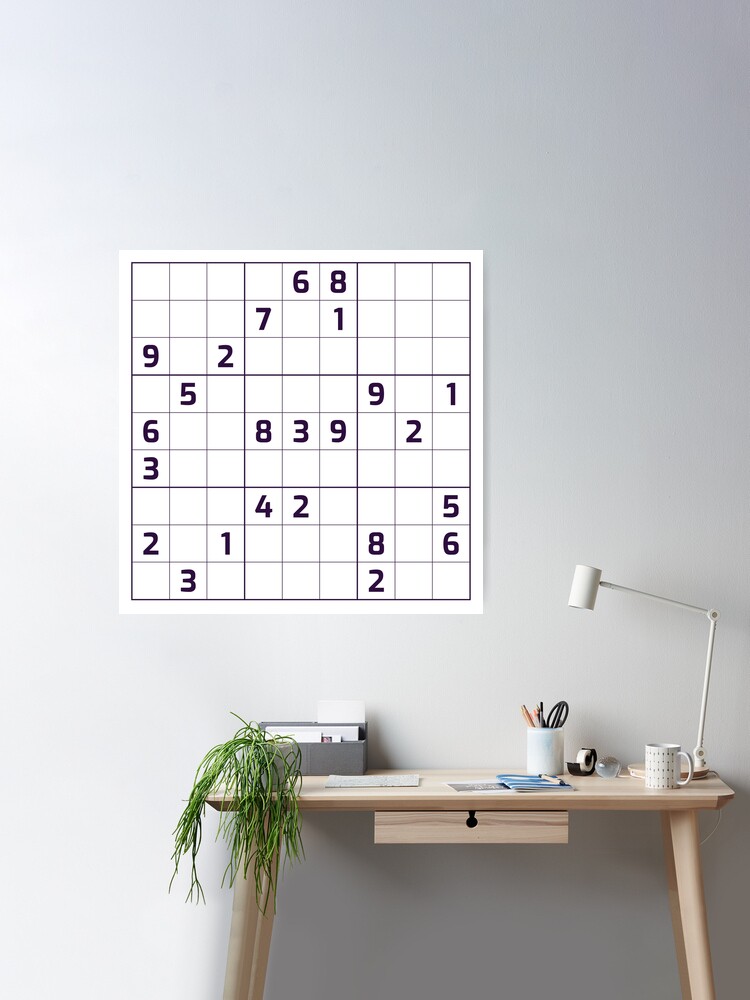 Sudoku Puzzle Blue and White, Puzzle #1 Art Board Print for Sale by  beanibooi