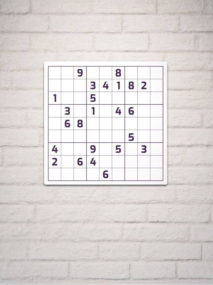 Sudoku Puzzle Blue and White | Puzzle #1 | Metal Print