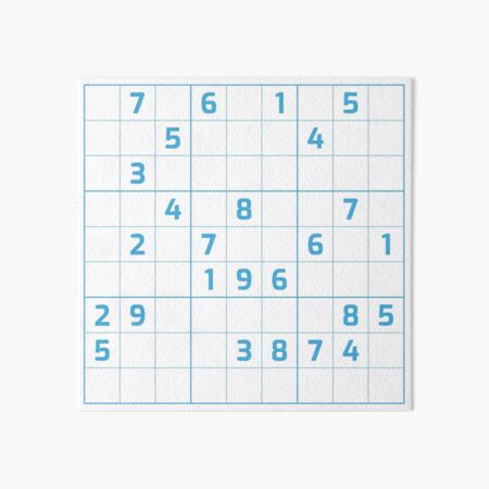 Sudoku Puzzle Blue and White, Puzzle #1 Art Board Print for Sale by  beanibooi