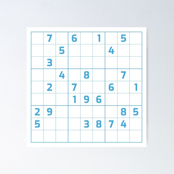 Item preview, Sudoku Puzzle Blue and White | Puzzle #1 designed and sold by beanibooi.
