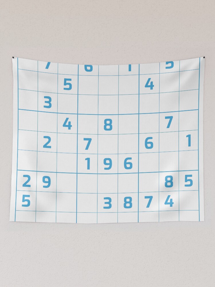 Sudoku Puzzle Blue and White | Puzzle #1 | Metal Print