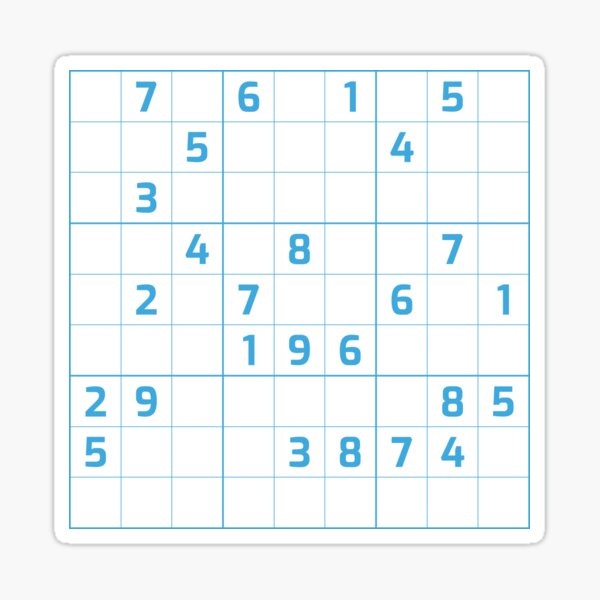 Item preview, Sudoku Puzzle Blue and White | Puzzle #1 designed and sold by beanibooi.