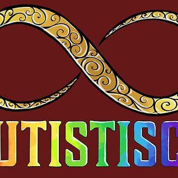 Artwork thumbnail, Autistisch - met gouden infinity by NeuroElfje