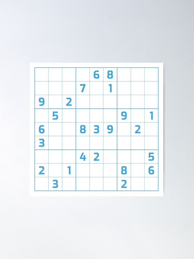 Sudoku Puzzle Blue and White, Puzzle #1 Art Board Print for Sale by  beanibooi