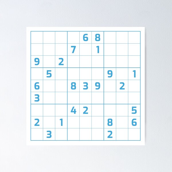 Item preview, Sudoku Puzzle Blue and White | Puzzle #2 designed and sold by beanibooi.