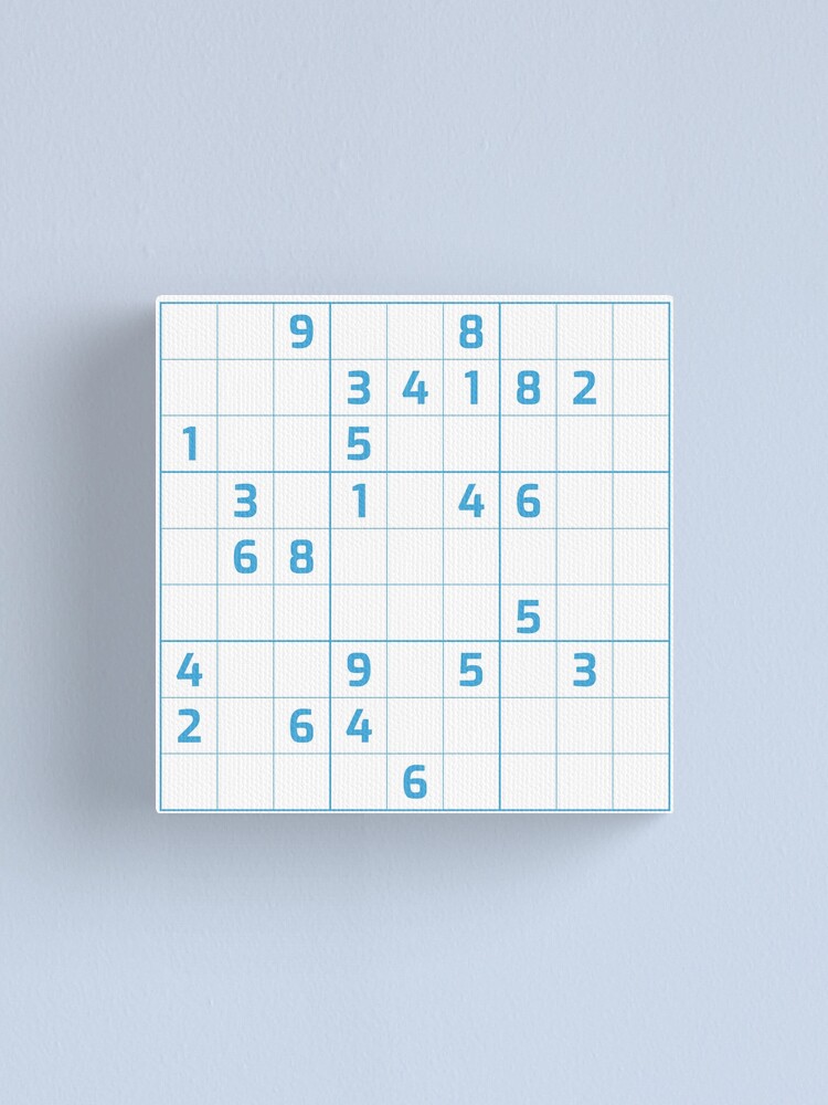 Sudoku Puzzle Blue and White | Puzzle #1 | Metal Print