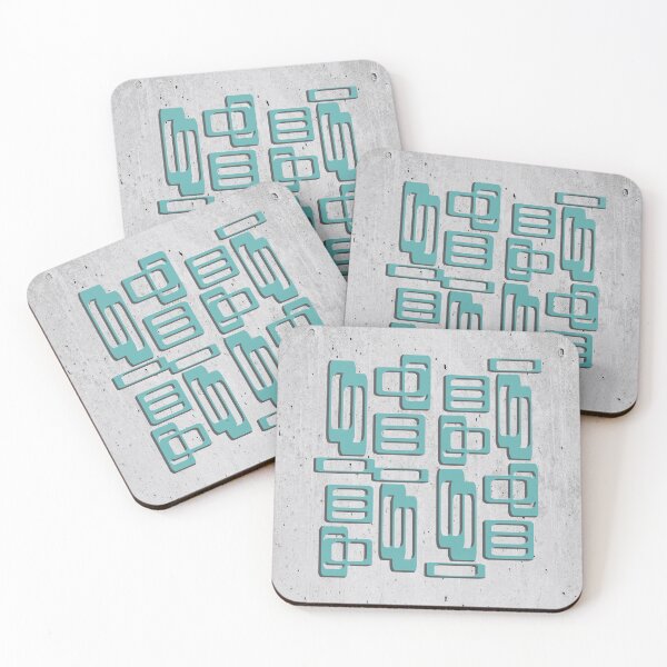 Item preview, Mid Century Modern Oblongs Concrete Gray And Blue designed and sold by QuestingPixel.