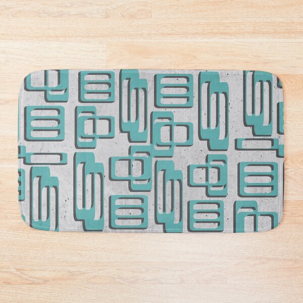 Item preview, Mid Century Modern Oblongs Concrete Gray And Blue designed and sold by QuestingPixel.