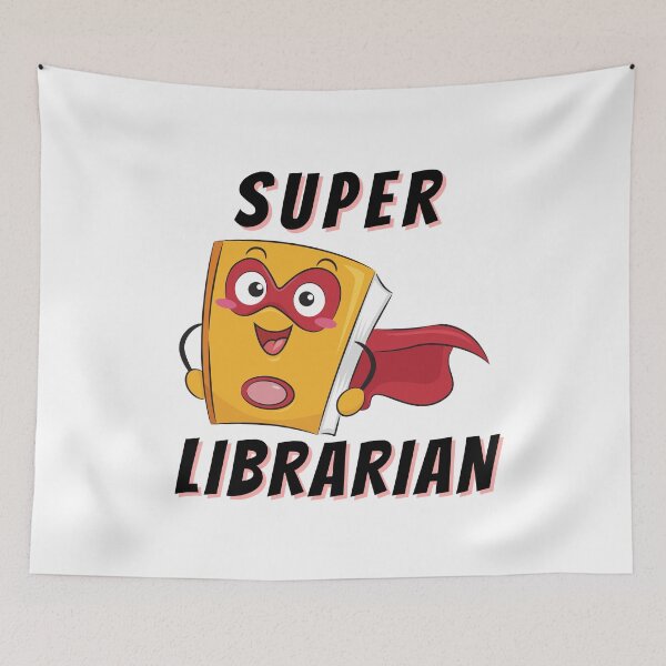 Item preview, Super Librarian with Mask (Black Text) - Book Lovers with Superhero Cape designed and sold by CaitU.