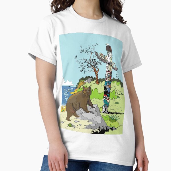 Item preview, Bear standing by a Totem Pole designed and sold by BalbinaStudio.